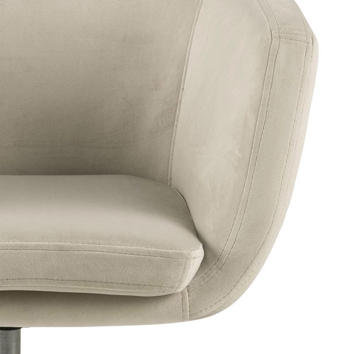 Fotel biurowy ergonomiczny obrotowy Nora beżowy welwetowy z podłokietnikami do biurka