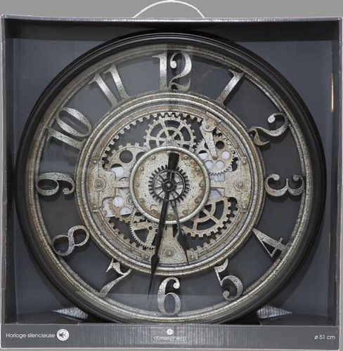 Zegar ścienny industrialny Meca Atmosphera 50 cm loftowy do salonu i przedpokoju