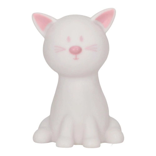 Lampka nocna do pokoju dziecka Cat Night biała nowoczesna przenośna LED z regulacją koloru Intesi