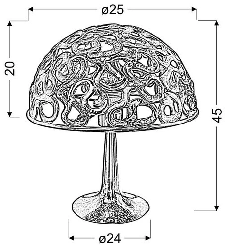 Lampa stołowa Lame chrom nowoczesna lampka nocna do sypialni metalowa CANDELLUX 45 cm