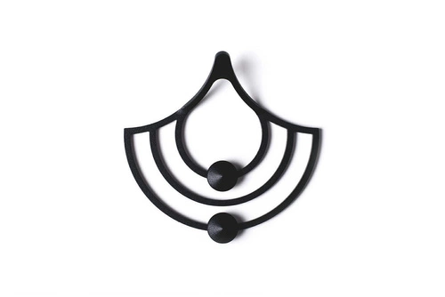 Wieszak ścienny metalowy czarny Husk XS POLYHEDRA nowoczesny do przedpokoju