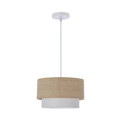 Lampa wisząca Ritana nowoczesna biała z tkaniny do salonu i jadalni regulowana