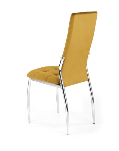 Krzesło tapicerowane welurowe Melani musztardowe Intesi do jadalni nowoczesne glamour