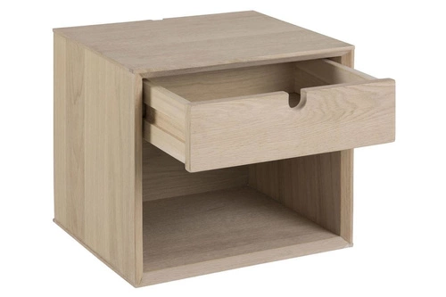 Szafka nocna drewniana z szufladą 37 cm Century Actona nowoczesna naturalna wisząca