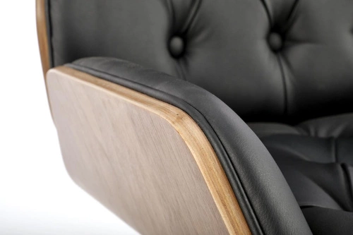 Fotel biurowy ergonomiczny Vinger Intesi orzech czarny skóra ekologiczna obrotowy do biura