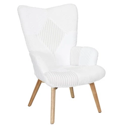 Fotel uszak Helsinki biały patchwork