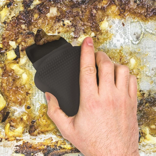 Skrobak z gąbką silikonowy różowy