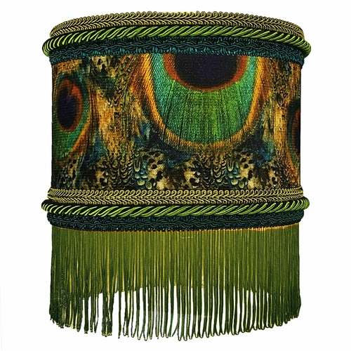 Lampa sufitowa boho z weluru Aguila N 1 Las Plumas zielona do salonu i sypialni 25cm