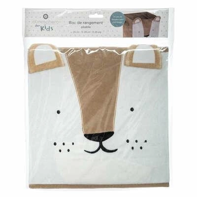 Pudełko materiałowe do regału Kali Lew Atmosphera 30x30 brązowe na zabawki do pokoju dziecięcego