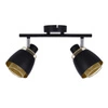 Lampa sufitowa Aleksandria listwa czarny  2x40W E14 klosz czarny+złoty