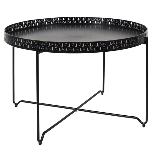 Stolik kawowy Modes okrągły czarny metalowy nowoczesny loftowy do salonu 78 cm Intesi