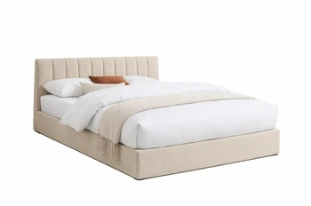 Łóżko tapicerowane Lexington 120x200 beżowe z pojemnikiem do sypialni