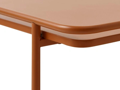 Stolik kawowy Yuba 75x75 nowoczesny kwadratowy metalowy terrakota
