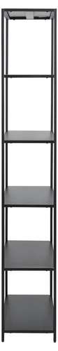 Regał metalowy Newcastle wysoki czarny do salonu industrialny 185 cm na książki Actona