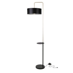 Lampa podłogowa Impact czarny+złoty matowy 1x40W E27 abażur czarny