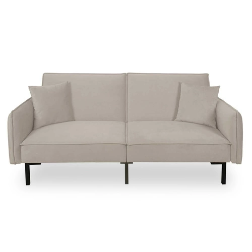 Sofa rozkładana Canif Velvet szara nowoczesna dwuosobowa do salonu i małego mieszkania Intesi