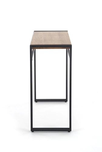 Indar industrialny stolik konsolowy do przedpokoju nowoczesny dąb złoty czarny 90 cm Intesi