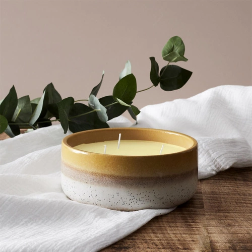 Intesi świeca zapachowa w ceramice trawa cytrynowa nowoczesna dekoracyjna do salonu 16,5 cm