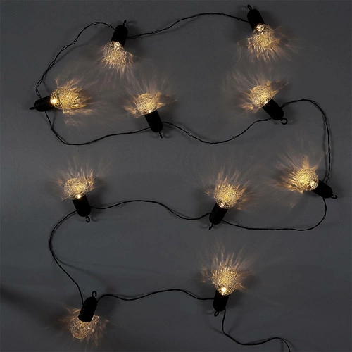 Girlanda świetlna LED Intesi nowoczesna czarna 270 cm do salonu i sypialni z przezroczystymi żarówkami