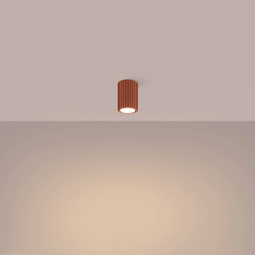 Plafon sufitowy KARBON 10 czerwony nowoczesny aluminiowy do salonu i sypialni SOLLUX