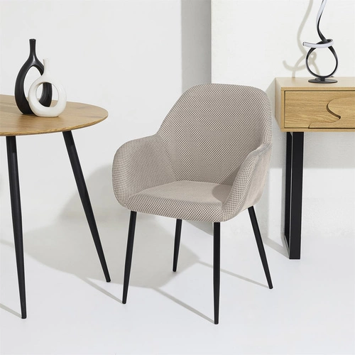 Krzesło tapicerowane Lavia szare Intesi do jadalni i salonu nowoczesne z podłokietnikami