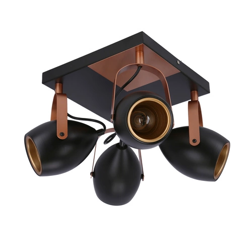 Plafon sufitowy czarny Anica CANDELLUX nowoczesny do salonu i sypialni 32 cm 4xE14