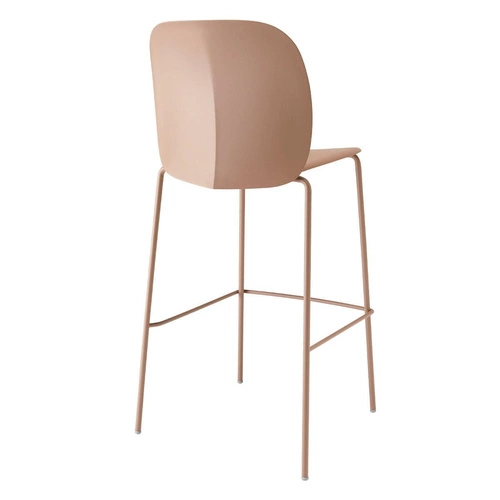 Hoker z oparciem Mentha biały nowoczesny 65 cm do kuchni i wyspy, technopolimer SCAB