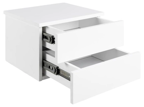 Szafka nocna Actona Avignon wisząca 37 cm, biała, nowoczesna z 2 szufladami do sypialni