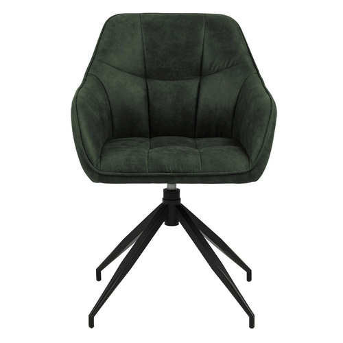 Krzesło tapicerowane Brenda Actona oliwkowe obrotowe z podłokietnikami do jadalni nowoczesne