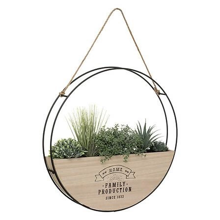 Atmosphera sztuczne rośliny wiszące boho okrągłe do salonu i przedpokoju 46 cm