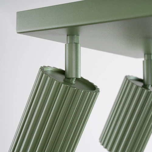 Plafon sufitowy KARBON 4 zielony oliwkowy aluminiowy glamour do salonu i sypialni SOLLUX