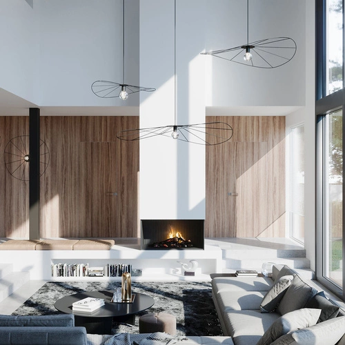 Nowoczesna lampa wisząca ESKOLA 140 czarna metalowa do salonu, jadalni lub nad wyspę