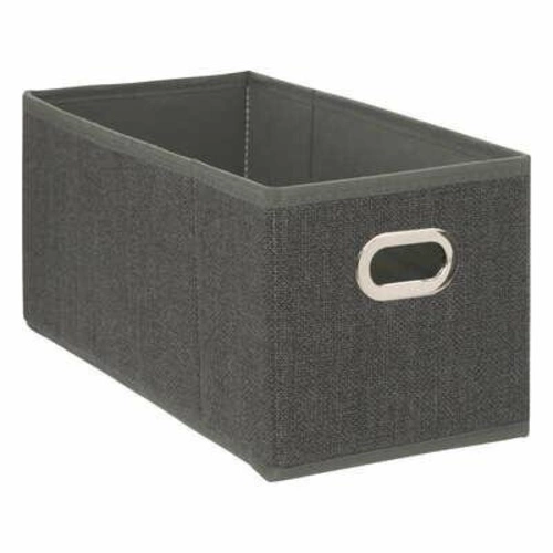 Pudełko materiałowe do regału 15x31 cm szare ciemne z uchwytem 5five simply smart