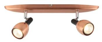 Lampa sufitowa Cross miedziana regulowana 2-punktowa do salonu kuchni i jadalni