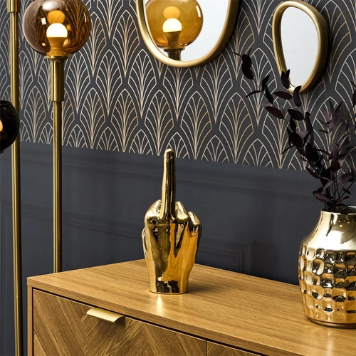 Dekoracja, figurka Dłoń 1 palec złota