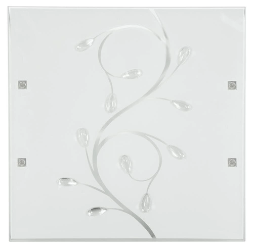 Plafon kwadratowy biały Fontana 30x30 kryształowy szklany do salonu i sypialni