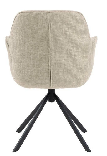 Krzesło tapicerowane obrotowe Aura Actona beżowe z podłokietnikami do jadalni i salonu
