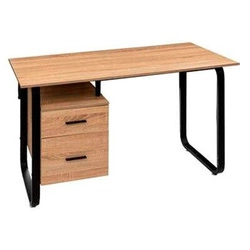 Biurko loftowe Brava do pracy z szufladami 120 cm nowoczesne czarno-naturalne 5five