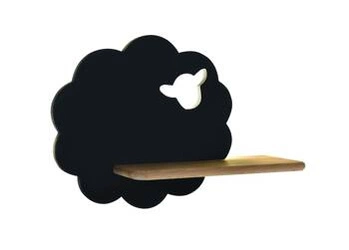 Kinkiet LED Sheep czarny drewniany do pokoju dziecięcego klasyczny lampa ścienna 5W 4000K