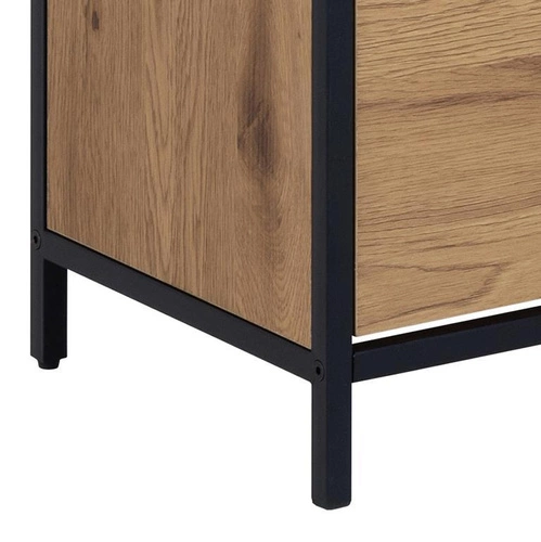 Wysoka szafka na buty Seaford Actona rustykalna z trzema szufladami dziki dąb do przedpokoju