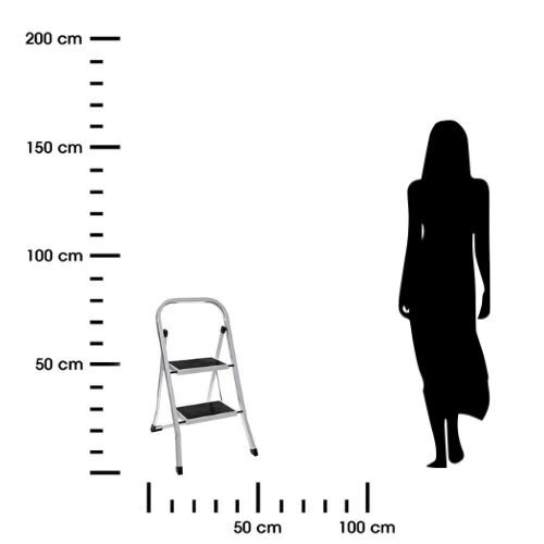 Drabinka składana 2-stopniowa metalowa    biała