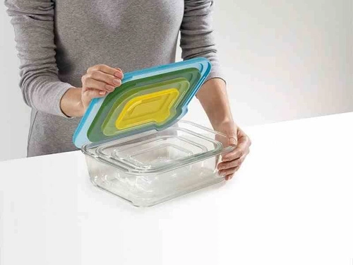 JJ- Zest. 4szklanych pojemników Nest Glass Storage multikolor