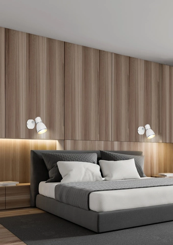 Kinkiet ścienny Fido biały i chrom regulowany metalowy nowoczesny do sypialni i salonu