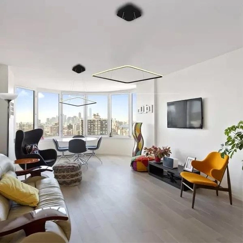 Lampa sufitowa LED czarna kwadratowa 80cm Ledowe Kwadraty do salonu Altavola Design