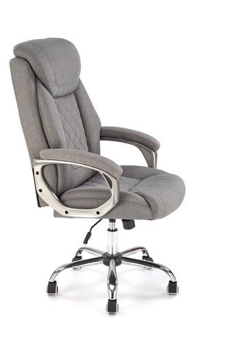 Fotel biurowy ergonomiczny Einar szary obrotowy z zagłówkiem i podłokietnikami do biura