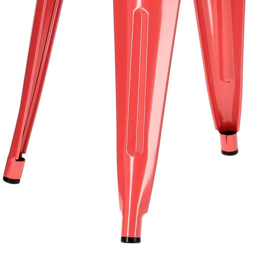 Taboret Paris czerwony metalowy inspirowany Tolix do kuchni i jadalni styl industrialny