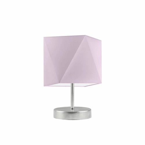 Lampka nocna do sypialni PASADENA nowoczesna z abażurem fioletowym metalowa LYSNE 30 cm