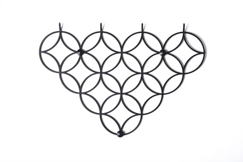 Wieszak ścienny do przedpokoju Holo S czarny metalowy nowoczesny POLYHEDRA