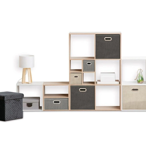 Pudełko materiałowe do regału 31x15 cm szare 5five simply smart z uchwytem nowoczesne