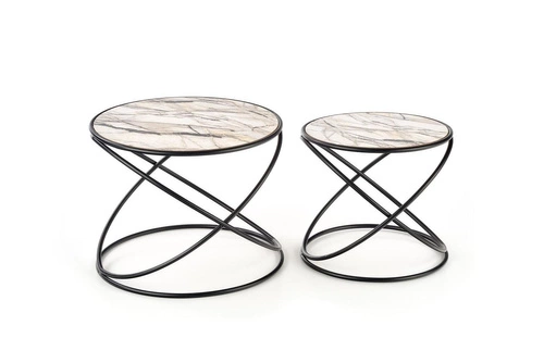 Zestaw 2 stolików Chaletz biały